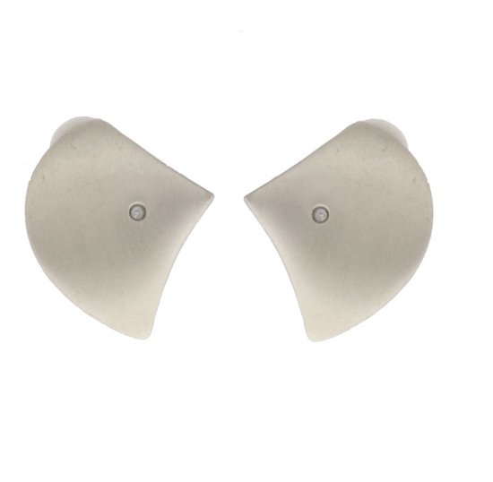 Behave Oorclips - clip oorbellen - clipoorbellen - zilver kleur - met steentje - 2cm