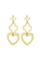 Earrings - oorbellen - hartjes - kleur goud - stainless steel - vrouw- cadeau - kado - kerst - moederdag