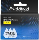 PrintAbout huismerk Inktcartridge B3P21A (727) Geel Hoge capaciteit geschikt voor HP