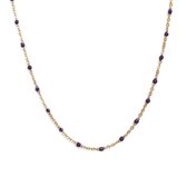 Chaine dorée petite chaine violette