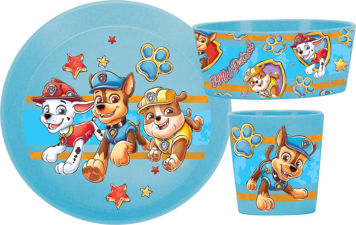 Goedkoopste Bio Circulair Set Beker Schaal en Bord Paw Patrol - Blauw