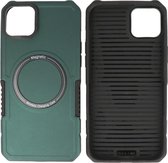 Hoesje Geschikt voor de iPhone 15 Plus - Schokbestendige Telefoonhoesje Geschikt voor MagSafe - Donker Groen