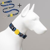 Lindo Dogs - Wandelset van 2 - Hondenriem - halsband hond - Set van 2 - Apollo - Geel - L