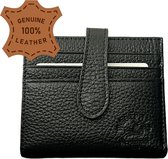 Westpolo leren pasjeshouder unisex - geschikt voor 12 pasjes & briefgeld - creditcardhouder - zwart - met luxe cadeaubox - 9075