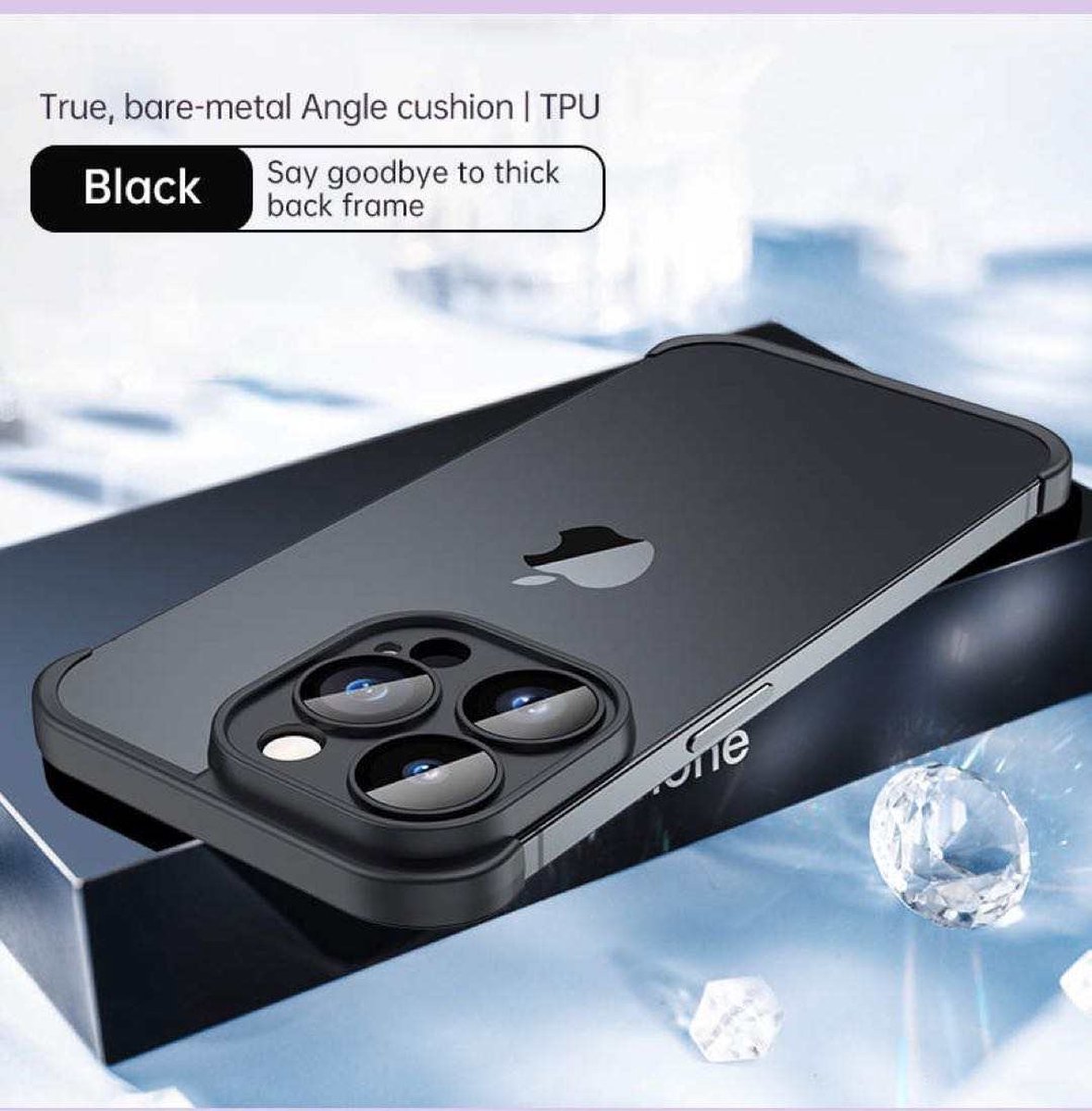 Telefoonhoesjes - Apple Bumper Case Zwart - Bumper hoesje Iphone 13 pro max - Camera Lens Frame Bumper Case