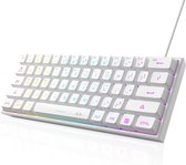 Bol.com MageGee TS91 - Gaming Toetsenbord - RGB Keyboard - 60% Keyboard - TKL - Ergonomisch - Wit aanbieding