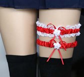 CHPN - Kousenband - Bruiloft - Trouwen - Stretch - Garter - Rood - Set van 2 - Bruid accessoire - Vrijgezellenfeest