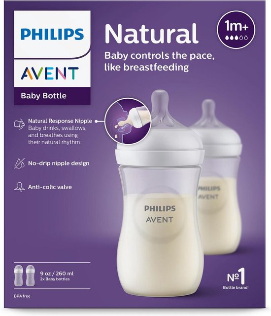 Avent biberon natural bleu 260 ml 9 oz scf033 17