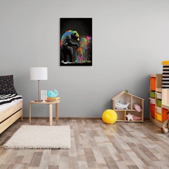 Banksy - peinture salon - toile de Banksy - art de Banksy - peinture d'ours - peintures de Banksy - 100 x 150 cm 18mm