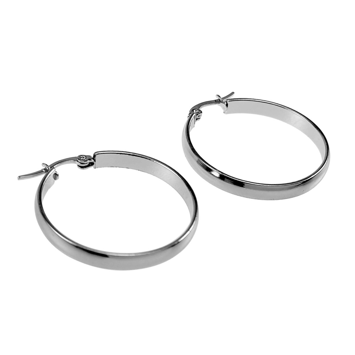 ∅30 mm RVS Oorringen Dames - Stalen Zilverkleur - Oorbellen