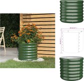 vidaXL Ronde Plantenbak - Groen - 40 x 36 cm - Gepoedercoat staal - Bloempot