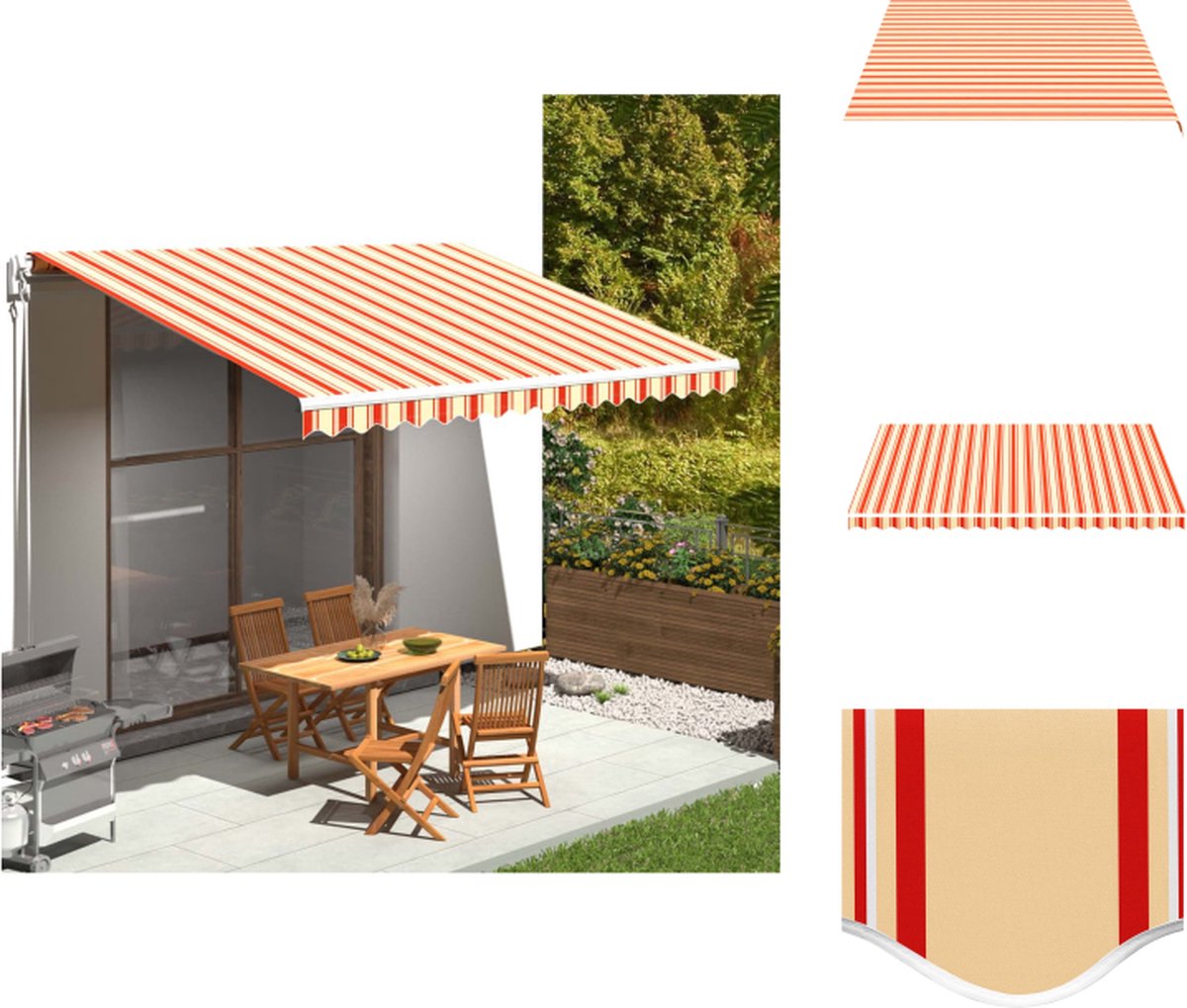VidaXL Vervangingsdoek Zonnescherm 430 x 345 cm Geel en Grijs UV-bestendig Vensterzonwering