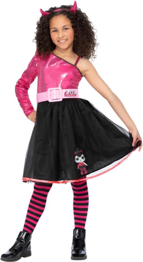 Smiffy's - L.O.L. Surprise Kostuum - L.o.l Surprise Diva Spice Devil - Meisje - Roze, Zwart - Small - Halloween - Verkleedkleding