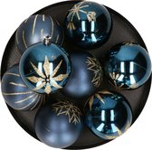 Feeric lights and christmas kerstballen - 8x - 8 cm -kunststof - blauw