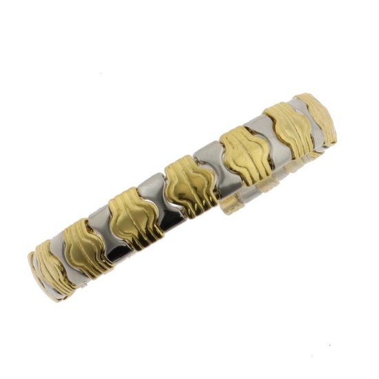 Behave Armband - goud en - zilver kleur - klemarmband - klassieke armband - 17.5 cm