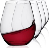 lot de 4 verres à vin 53 cl avec pied - design incassable & Elegant - verres à vin, verre à vin, verre à vin blanc, verres à vin blanc, verre à vin rouge, verres à vin rouge - set de barman, accessoires à vin