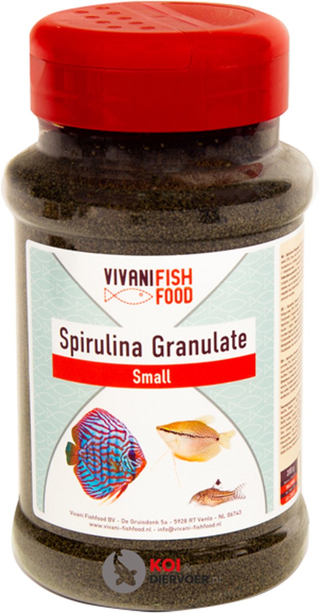 Vivani Spirulina visvoer granulaat fijn (0,5 - 0,8mm) 0,5 liter 200gr