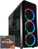Circular RGB Gaming PC | AMD Ryzen 7 - 5700X | GeForce RTX 4060 | 32 GB DDR4 | 1 TB SSD - NVMe | Windows 11 Pro