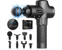 Massagepistool massage gun, Deep Tissue 30 snelheden, 2500 mAh spiermassageapparaat, fasciaristool met 8 massagekoppen voor spierpijn en spanningen in de rug