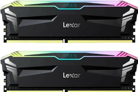 Lexar Ares RGB LD5BU016G-R6000GDLA - Geheugen - DDR5 - 32 GB: 2 x 16 GB - 288-PIN - 6000 MHz / PC5-48000 - CL30 - 1.4V - XMP 3.0 - AMD EXPO - On-die-ECC - RGB - zwart