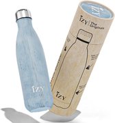 Gourde IZY - Blauw - Don inclus - Bouteille d'eau - Tasse thermos - Acier inoxydable - tiède pendant 12 heures - 500 ml