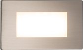 HOFTRONIC - Dillon Wand Inbouwspot RVS - Trapverlichting - 3 Watt 340 Lumen - 3000K Warm wit licht - IP54 waterdicht - 107x66x25mm
