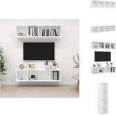 vidaXL Tv-meubel - Televisiewandmeubelset - Afmetingen- 37 x 37 x 142.5 cm - Kleur- wit - Materiaal- spaanplaat - Montage vereist - Levering bevat- 2 x tv-meubel - Kast