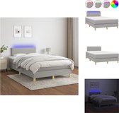 vidaXL Bed - LED Verlichting - Pocketvering Matras - Huidvriendelijk Topmatras - Bed