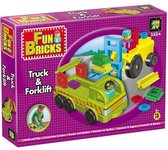 Fun Bricks Vrachtwagen en heftruck bouwset - Bouwen en spelen - 43 delig
