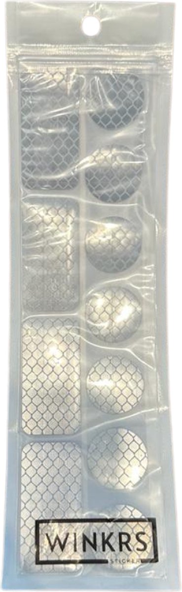 Reflecterende Veiligheids stickers - wit/zilver - Reflectie tape voor in het verkeer - Maak wandelwagens, koffers, buggy's, skelters, helms, fietsen etc goed zichtbaar in het donker. — afbeelding 3