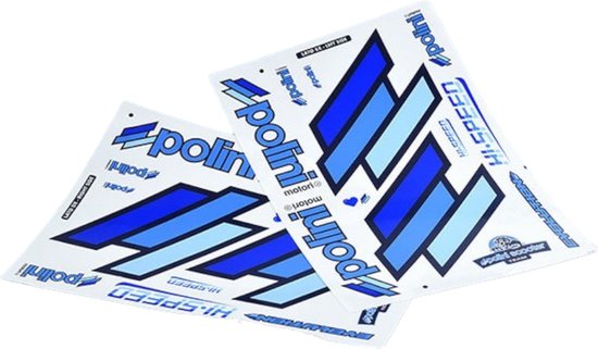 Foto: Stickerset team polini 225 030 scooter universeel 2 stickervellen 48 5x34 5cm