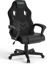 Chaise de bureau inclinable - BIGZZIA Gamer Chaise réglable en hauteur - avec dossier respirant et appui-tête confortable - Zwart