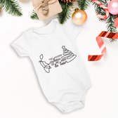 Hospitrix Baby Rompertje met Tekst "Het mooiste cadeau ligt niet onder de boom"| Maat S 0-3 maanden | Kerst zwangerschaps aankondiging | Cadeau voor Zwangerschap | Bekendmaking | Aankondiging | Aanstaande Moeder | Kerst