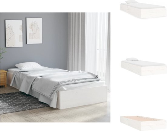 vidaXL Houten Bedframe - Moderne Slaapkamer - Eenpersoons - Afmeting- 193 x 77.5 x 23 cm - Hoogwaardig massief grenenhout - Bed