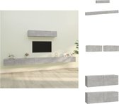 vidaXL TV-meubelset Betongrijs - 4x 100x30x30 cm - 2x 80x30x30 cm - Trendy en praktisch design - Kast