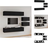 vidaXL TV meubel set - zwart - 4x 80x30x30cm - 2x 60x30x30cm - Kast