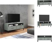 vidaXL OSLO TV-meubel - 106 x 40 x 46.5 cm - massief grenenhout - grijs - 2 lades - Kast