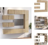 vidaXL TV-meubelset Sonoma Eiken - Klassiek design - Wandmontage - 7-delige set - Kast