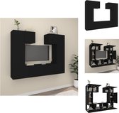 vidaXL TV-meubelset zwart - 60x30x30 cm - 30.5x30x60 cm - 80x30x30 cm - Kast