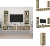 vidaXL TV-meubel set - sonoma eiken - 37x37x107 cm - montagemateriaal - 4 stuks - Kast