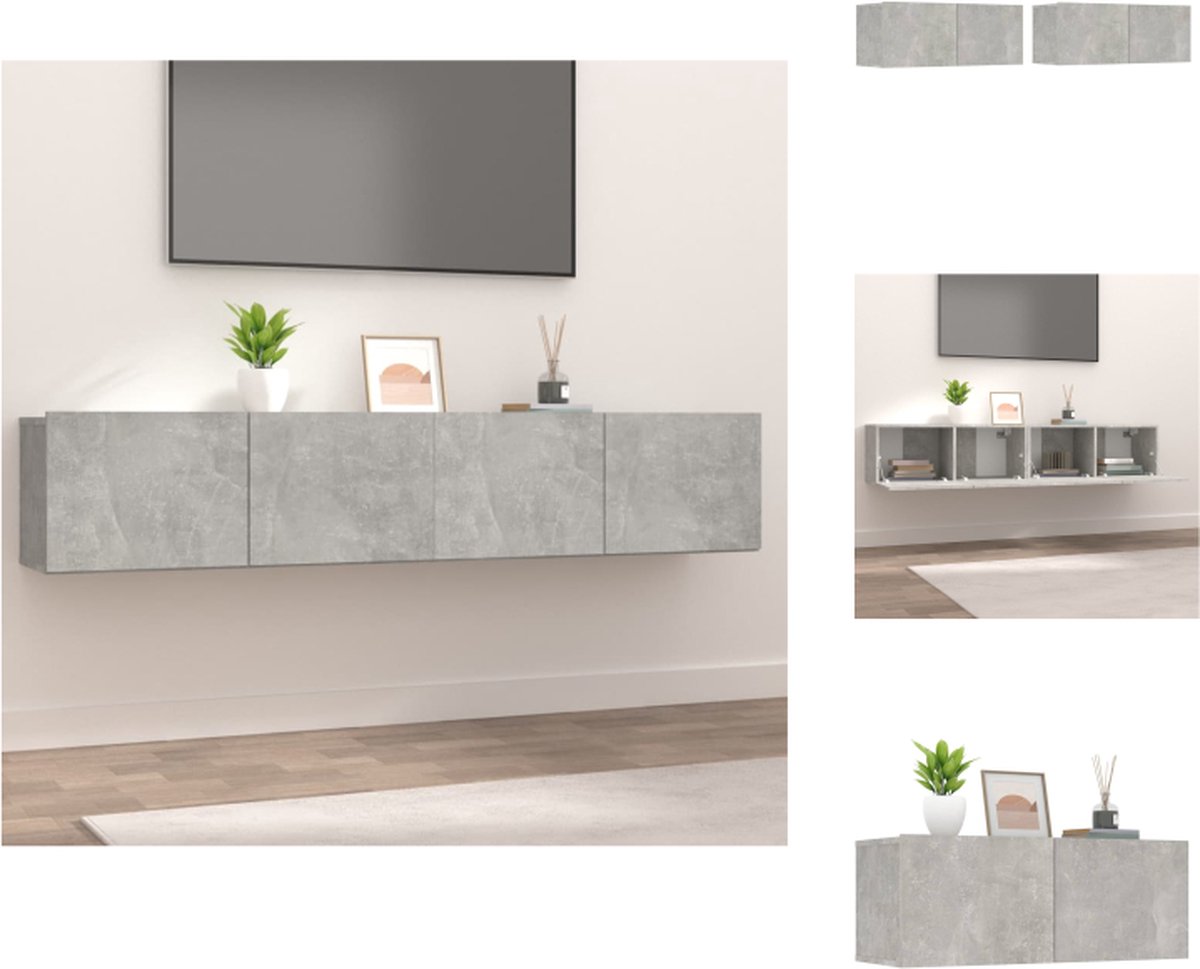 VidaXL TV-meubel Trendy Design TV-meubel 80 x 30 x 30 cm Betongrijs Kast