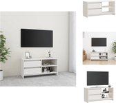 vidaXL TV-meubel Grenenhout - 80 x 31 x 39 cm - Wit - Kast