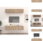 vidaXL Sonoma Eiken TV-Meubelen - Set van 4 - 80x30x30cm - Wandgemonteerd - Met praktische deuren - Hoogwaardig bewerkt hout - Kast