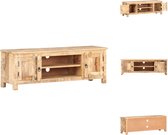 vidaXL TV-meubel Mangohout - 120 x 30 x 40cm - Gesneden bloemontwerp - Kast