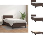 vidaXL Boxspringbed - Bed - 203 x 90 x 78/88 cm - Duurzaam kunstleer - Inclusief pocketvering matras en topmatras - Bed