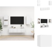 vidaXL TV-meubelset - Wit - Spaanplaat - 1x 30.5x30x60cm - 2x 60x30x30cm - 2x 30.5x30x30cm - Kast