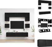 vidaXL TV-meubelset Montana - Wandbevestiging - Zwart - Spaanplaat - 80x30x30cm - 60x30x30cm - 30.5x30x30cm - Kast