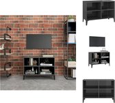 vidaXL Tv-meubel - Industrieel - Meubels - 69.5x30x50 cm - Hoogglans grijs - Kast