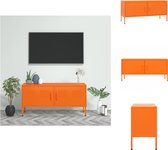 vidaXL Televisiemeubel - Staal - 105 x 35 x 50 cm - Oranje - Kast
