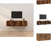 vidaXL TV-wandmeubel - Gerookt eiken - 80 x 34.5 x 40 cm - Duurzaam hout - Kast